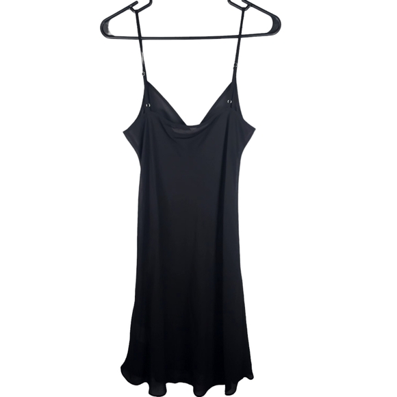 VERONICA BEARD Womens Silk Black V Neck Flowy Spaghetti Strap Slip Dress Sheer - Picture 7 of 7